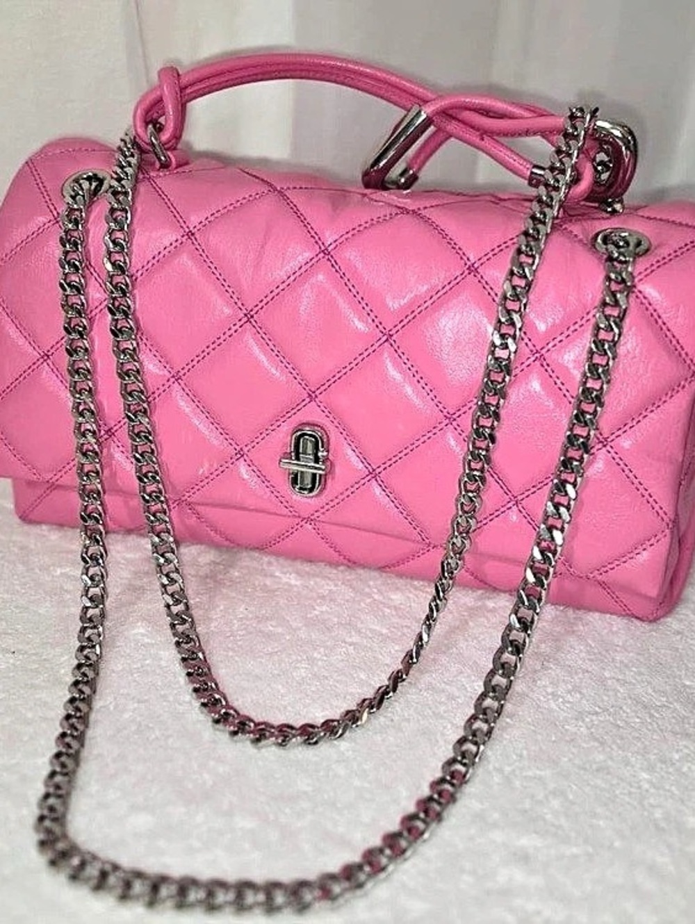 Marc Jacobs The Quilted Dual Convertible Shoulder Bag Pink